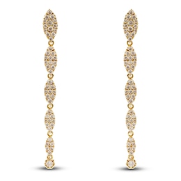 Crivelli Multi-Diamond Graduated Drop Earrings 3/4 ct tw 18K Yellow Gold