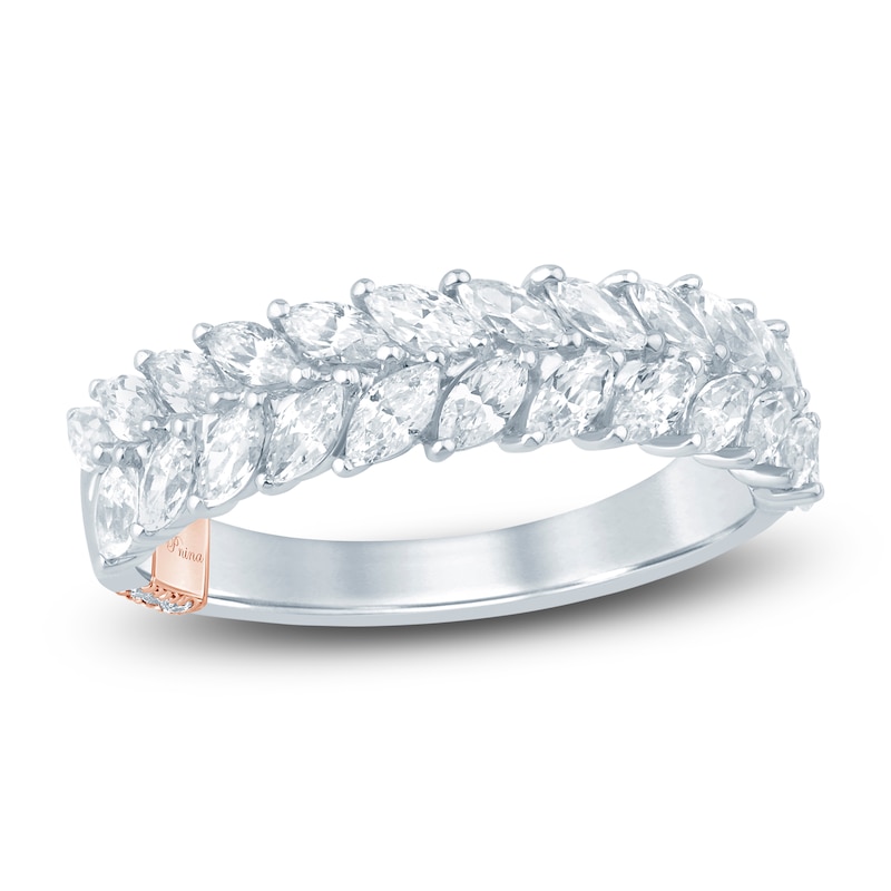 Main Image 1 of Pnina Tornai Marquise-Cut Diamond Two-Row Anniversary Ring 1 ct tw 14K White Gold