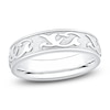 Thumbnail Image 1 of Men's Scroll Pattern Sandblast Wedding Band 18K White Gold 5.9mm