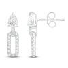 Thumbnail Image 1 of Pear-Shaped Lab-Created Diamond Link Drop Earrings 2 ct tw 14K White Gold