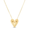 Thumbnail Image 1 of Italia D'Oro Sliding Puff Heart Necklace 14K Yellow Gold 18&quot;