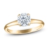 Thumbnail Image 1 of Certified Round-Cut Diamond Solitaire Engagement Ring 1 ct tw 14K Yellow Gold (SI2/G)