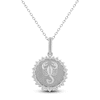 Thumbnail Image 1 of Diamond Zodiac Scorpio Medallion Necklace 1/3 ct tw Sterling Silver 18&quot;