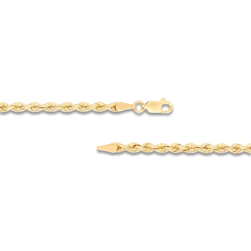 Main Image 2 of Solid Silk Rope Chain 3mm 14K Yellow Gold 18&quot;