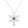 Thumbnail Image 1 of Blue & White Lab-Created Sapphire Snowflake Necklace Sterling Silver 18&quot;