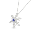 Thumbnail Image 2 of Blue & White Lab-Created Sapphire Snowflake Necklace Sterling Silver 18&quot;