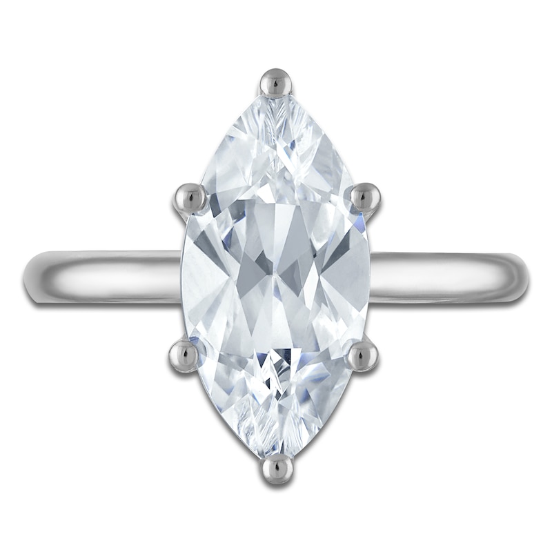 Main Image 3 of Marquise-Cut Lab-Created Diamond Solitaire Plus Engagement Ring 3 ct tw Platinum (VS2/F)