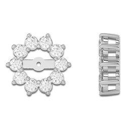 Lab-Created Diamond Flower Earring Jackets 1-3/8 ct tw 10K White Gold