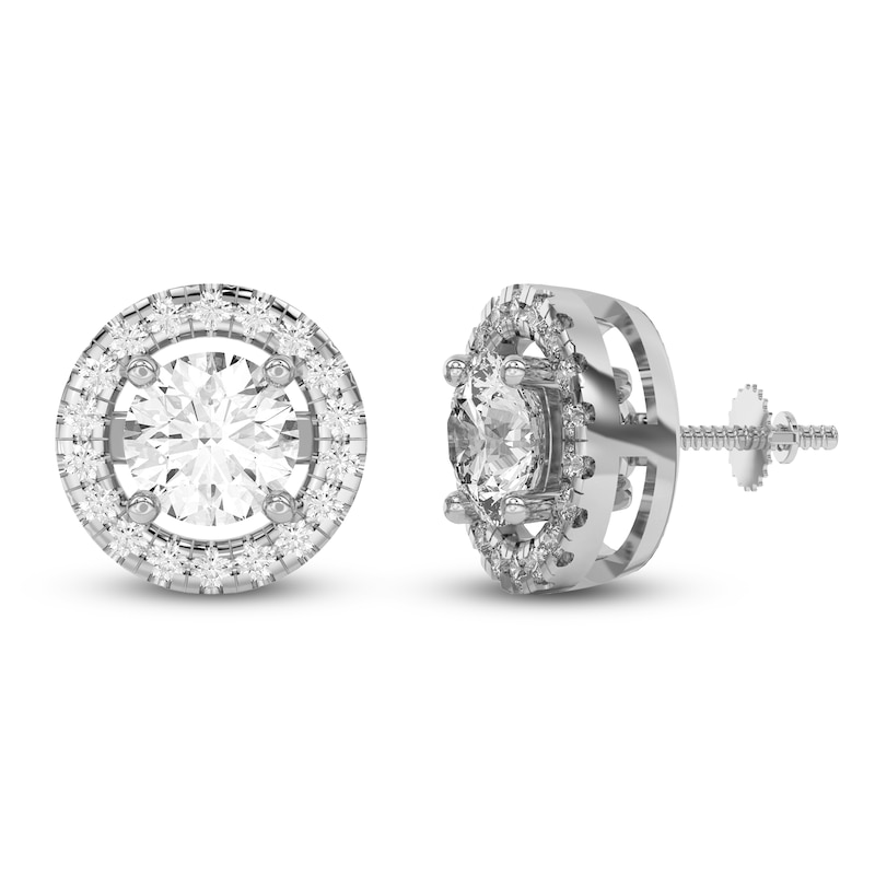 Main Image 5 of Lab-Created Diamond Earring Jackets 3/8 ct tw 10K White Gold