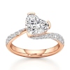 Thumbnail Image 1 of J'Lure Heart Brilliant-Cut Lab-Created Diamond Bypass Engagement Ring 2-3/8 ct tw 18K Rose Gold