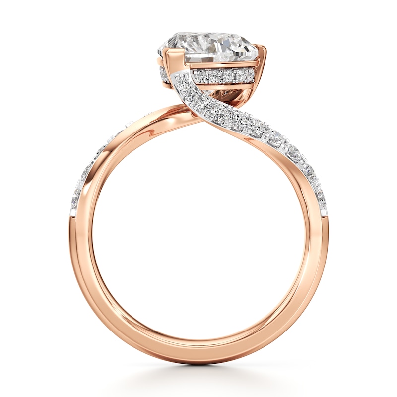 Main Image 2 of J'Lure Heart Brilliant-Cut Lab-Created Diamond Bypass Engagement Ring 2-3/8 ct tw 18K Rose Gold