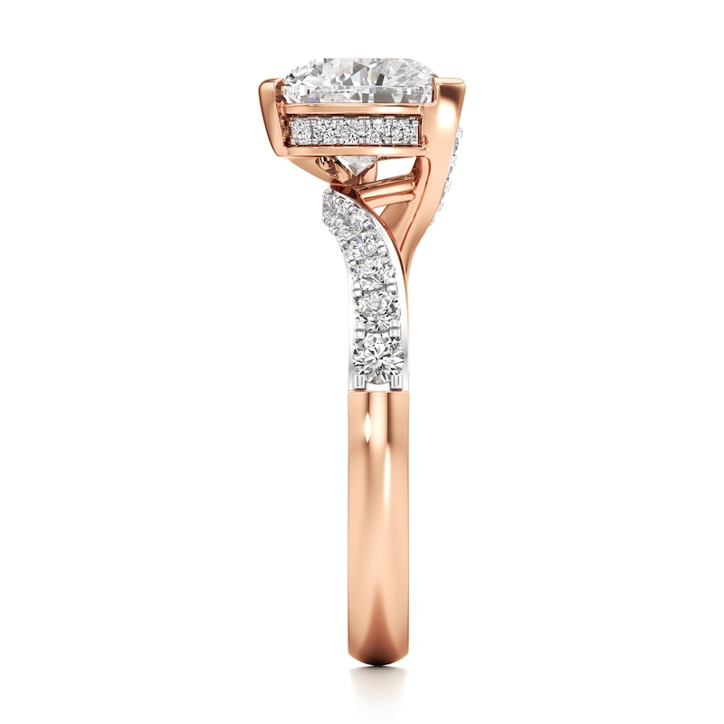 Main Image 3 of J'Lure Heart Brilliant-Cut Lab-Created Diamond Bypass Engagement Ring 2-3/8 ct tw 18K Rose Gold