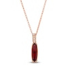 Thumbnail Image 1 of Le Vian Silhouette Elongated Cushion-Cut Natural Garnet Necklace 1/8 ct tw Diamonds 14K Strawberry Gold 19&quot;