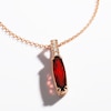 Thumbnail Image 3 of Le Vian Silhouette Elongated Cushion-Cut Natural Garnet Necklace 1/8 ct tw Diamonds 14K Strawberry Gold 19&quot;