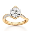 Thumbnail Image 1 of J'Lure Hexagon Step-Cut Lab-Created Diamond Bypass Engagement Ring 3-1/4 ct tw 18K Yellow Gold