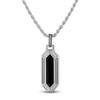 Thumbnail Image 1 of 1933 by Esquire Men's Hexagon-Cut Natural Black Onyx & Diamond Necklace 1/20 ct tw Sterling Silver 22&quot;