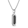 Thumbnail Image 2 of 1933 by Esquire Men's Hexagon-Cut Natural Black Onyx & Diamond Necklace 1/20 ct tw Sterling Silver 22&quot;