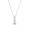 Thumbnail Image 1 of Lab-Created Diamond Graduated Three-Stone Drop Necklace 1 ct tw 14K Rose Gold 18&quot;