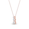 Thumbnail Image 2 of Lab-Created Diamond Graduated Three-Stone Drop Necklace 1 ct tw 14K Rose Gold 18&quot;