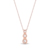 Thumbnail Image 3 of Lab-Created Diamond Graduated Three-Stone Drop Necklace 1 ct tw 14K Rose Gold 18&quot;