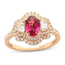 Le Vian Couture Natural Pink Sapphire Ring 7/8 ct tw Diamonds 18K Strawberry Gold