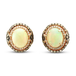 Le Vian Chocolatier Opal Earrings 1-5/8 ct tw Diamonds 18K Strawberry Gold