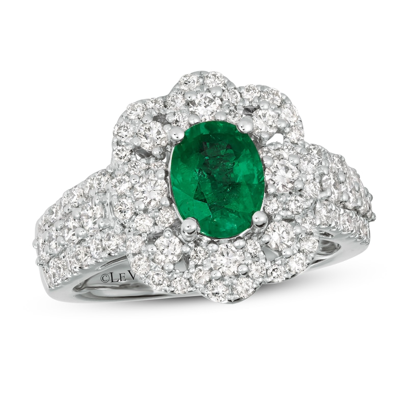 Main Image 1 of Le Vian Couture Emerald Ring 1-1/5 ct tw Diamonds Platinum