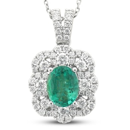 Le Vian Couture Emerald Necklace 3/4 ct tw Diamonds Platinum 18&quot;