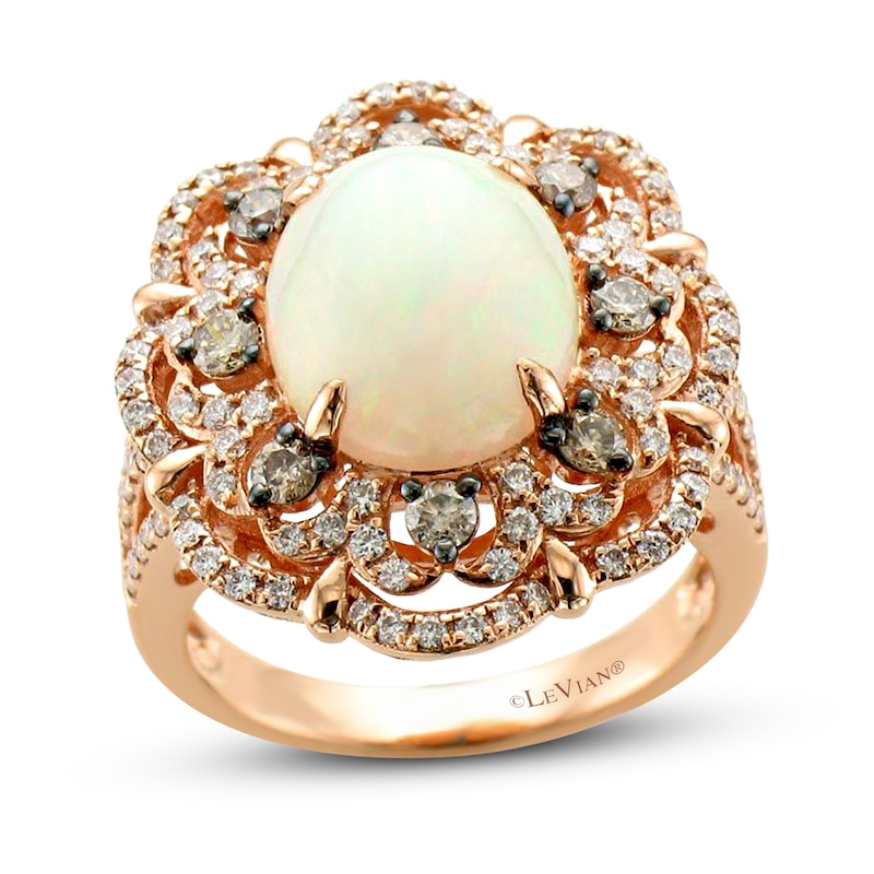 Main Image 1 of Le Vian Natural Opal Ring 1 ct tw Diamonds 18K Strawberry Gold