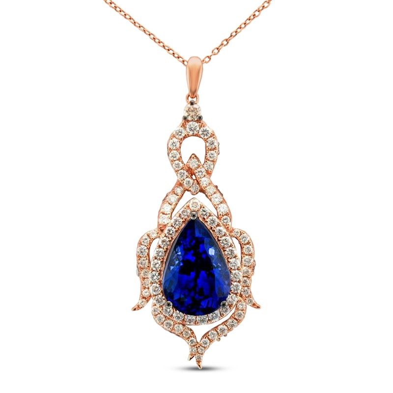 Main Image 1 of Le Vian Natural Tanzanite Necklace 1-1/8 ct tw Diamonds 18K Strawberry Gold