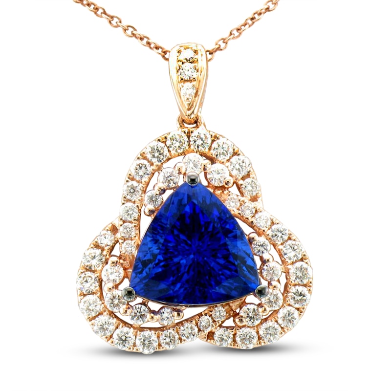 Main Image 1 of Le Vian Natural Tanzanite Necklace 1 ct tw Diamonds 14K Strawberry Gold