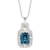 Thumbnail Image 1 of Le Vian Natural Blue Topaz Necklace 1/3 ct tw Diamonds 14K Vanilla Gold