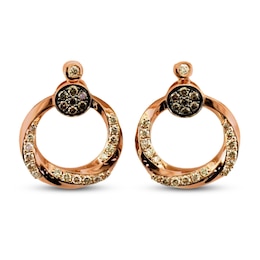 Le Vian Diamond Earrings 1-3/8 ct tw 14K Strawberry Gold