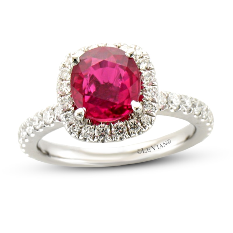 Main Image 1 of Le Vian Natural Ruby Ring 1/5 ct tw Diamonds 18K Vanilla Gold