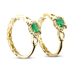 Le Vian Natural Emerald Earrings 1/4 ct tw Diamonds 14K Honey Gold