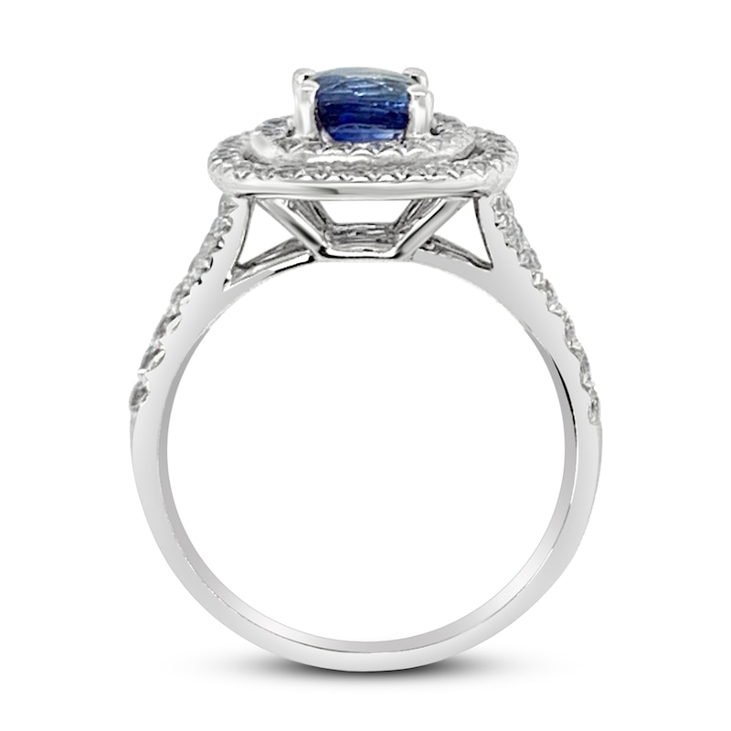 Main Image 2 of Le Vian Natural Sapphire Ring 1/2 ct tw Diamonds 18K Vanilla Gold