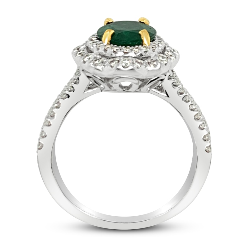 Main Image 2 of Le Vian Natural Emerald Ring 5/8 ct tw Diamonds 18K Vanilla Gold