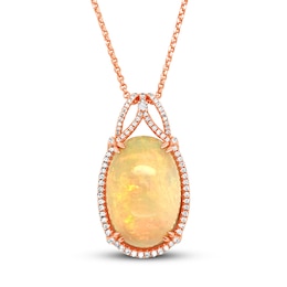 Le Vian Natural Opal Necklace 5/8 ct tw 18K Strawberry Gold