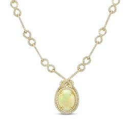 Le Vian Natural Opal Necklace 3-1/5 ct tw Diamonds 18K Honey Gold