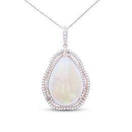 Le Vian Natural Opal Necklace 1-5/8 ct tw Diamonds 18K Strawberry Gold