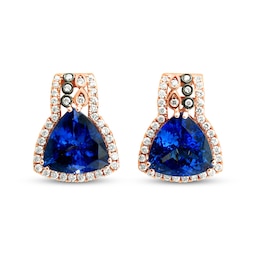 Le Vian Natural Tanzanite Earrings 1-1/2 ct tw Diamonds 18K Strawberry Gold