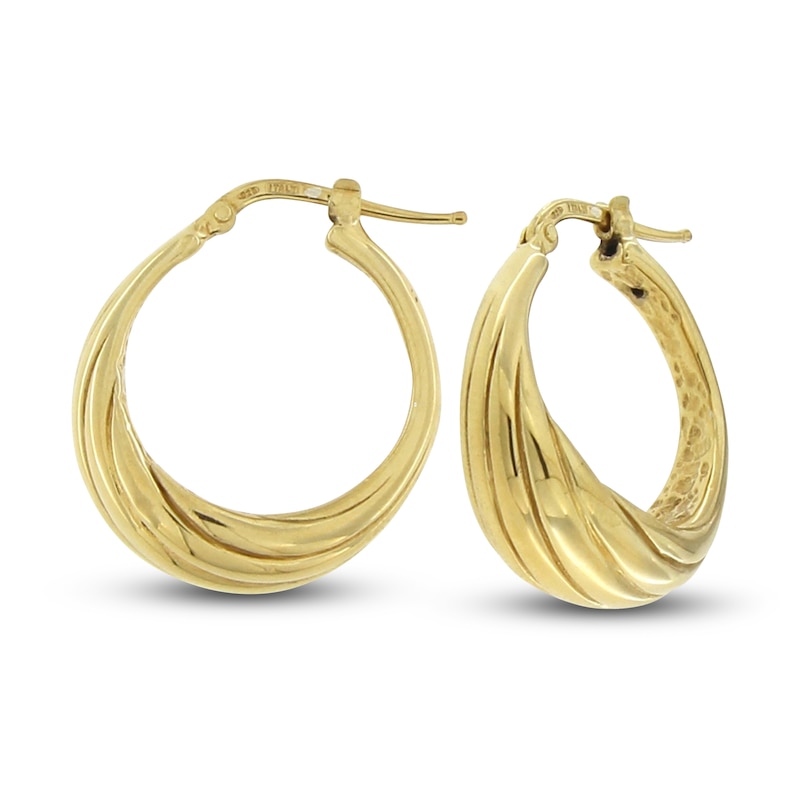 Main Image 2 of Hollow Tube Hoop Earrings 10K Yellow Gold 40mm