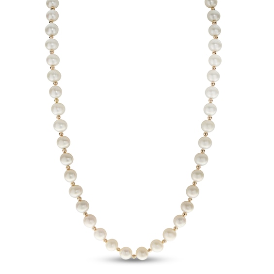 Jared Cultured Pearl Necklace 10K Yellow Gold | Pearl Wise