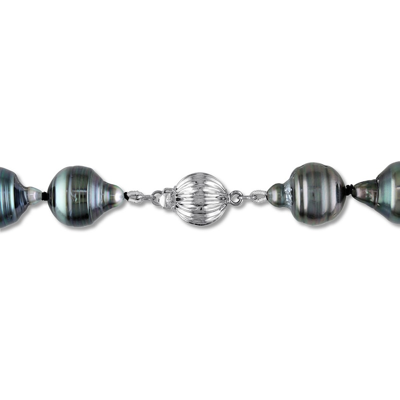 Main Image 2 of Tahitian Cultured Pearl Necklace 14K White Gold 18&quot;