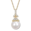 Thumbnail Image 1 of Cultured Pearl Necklace 1/10 ct tw Diamonds 14K Yellow Gold