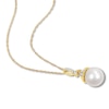 Thumbnail Image 2 of Cultured Pearl Necklace 1/10 ct tw Diamonds 14K Yellow Gold