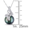 Thumbnail Image 2 of Tahitian Cultured Pearl Necklace Diamond Accents 10K White Gold