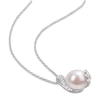 Thumbnail Image 2 of Cultured Pearl Necklace 1/10 ct tw Diamonds Sterling Silver