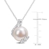 Thumbnail Image 3 of Cultured Pearl Necklace 1/10 ct tw Diamonds Sterling Silver