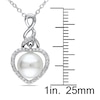 Thumbnail Image 3 of Cultured Pearl Necklace 1/15 ct tw Diamonds Sterling Silver